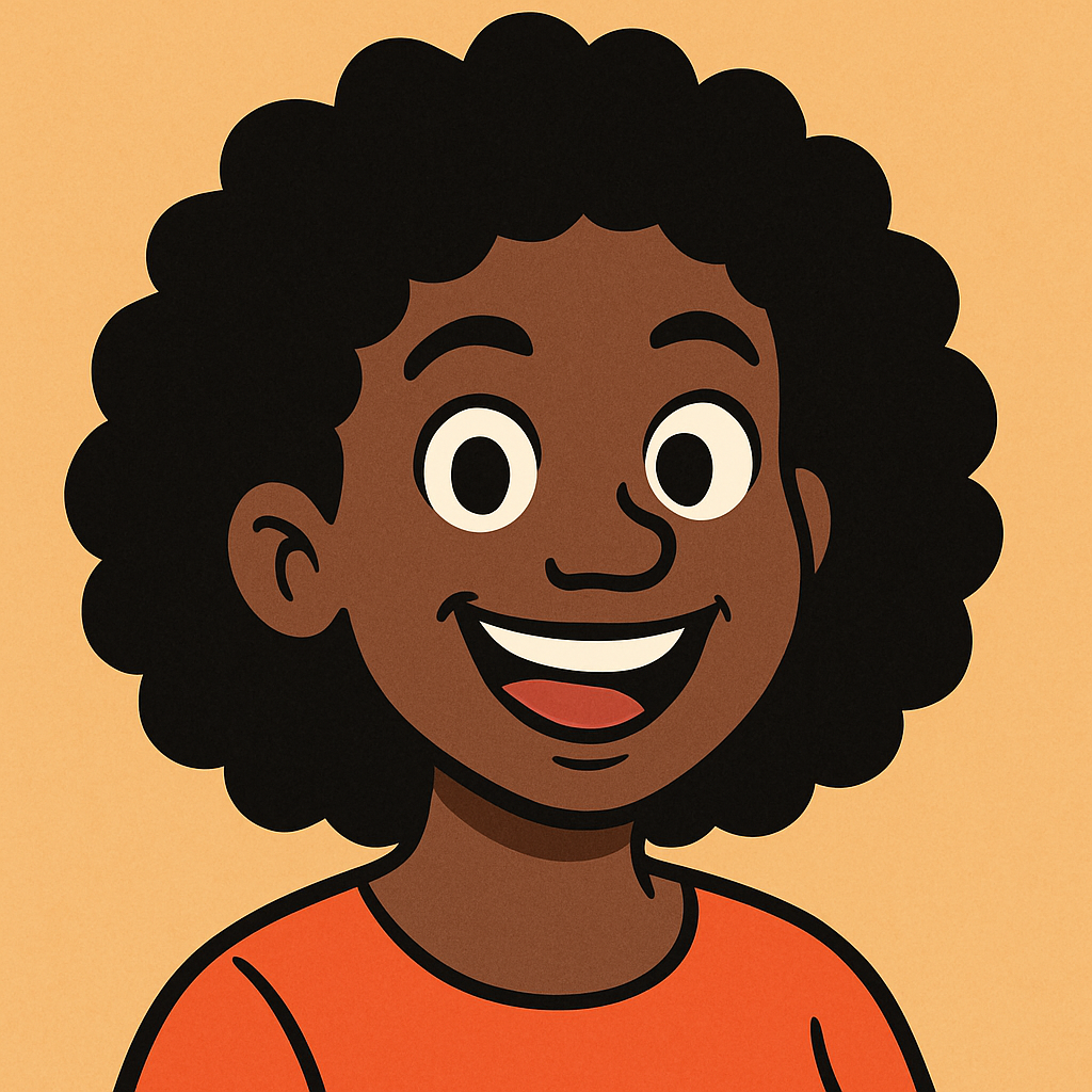 A happy black lady in cartoon style avatar-1